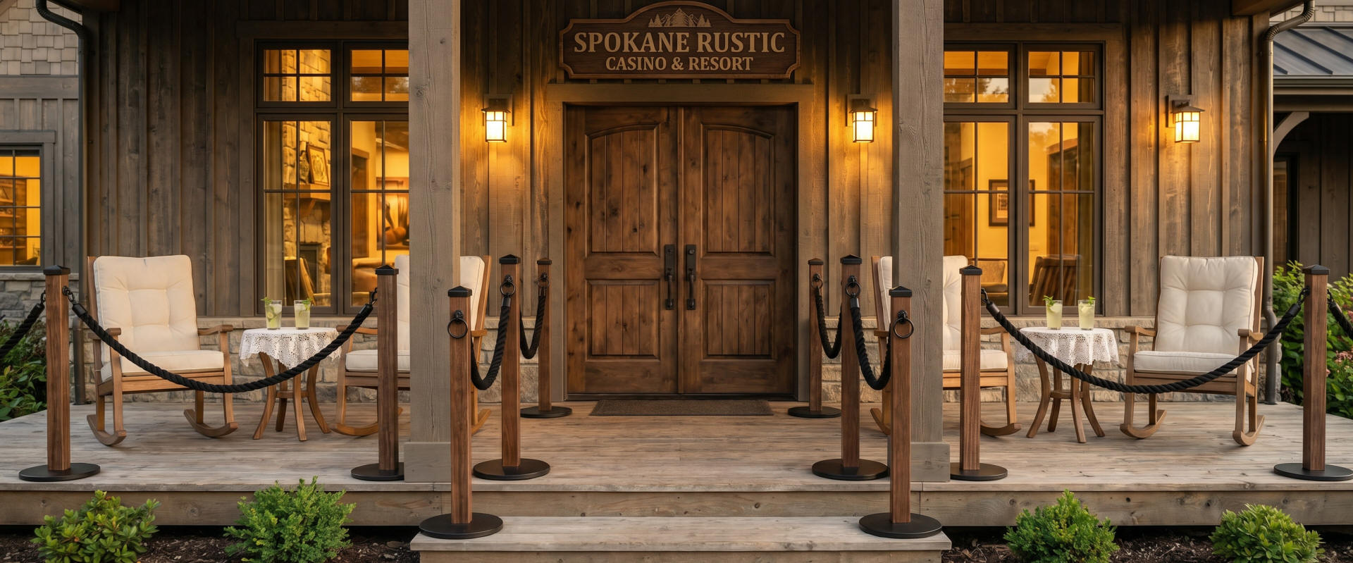 Wood Stanchions for a Spokane Resort Wood Stanchions for a Spokane Resort